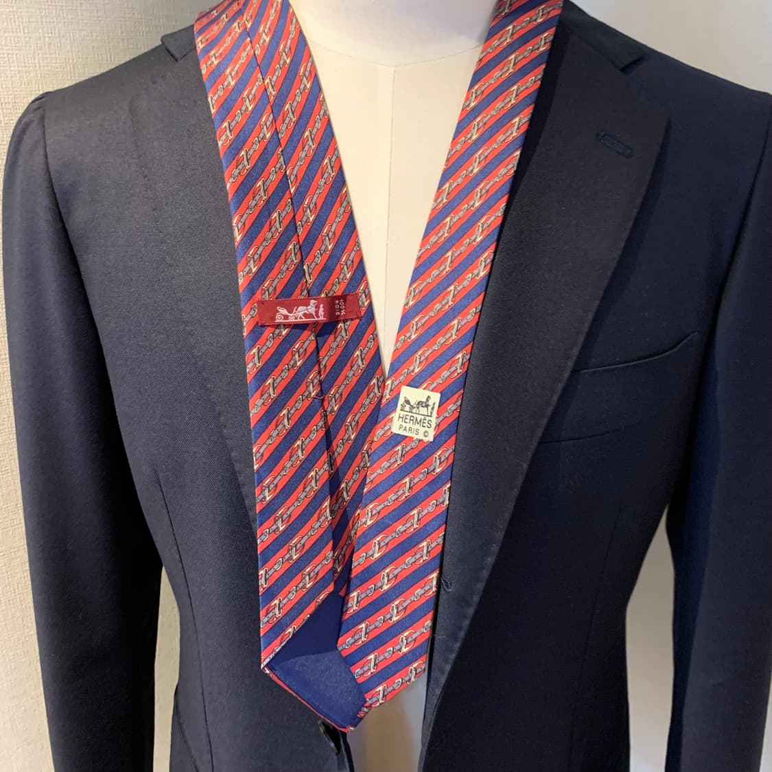 에르메스(HERMES) 스트라이프 넥타이 기하학적패턴 A+ 최상급 상품이미지2