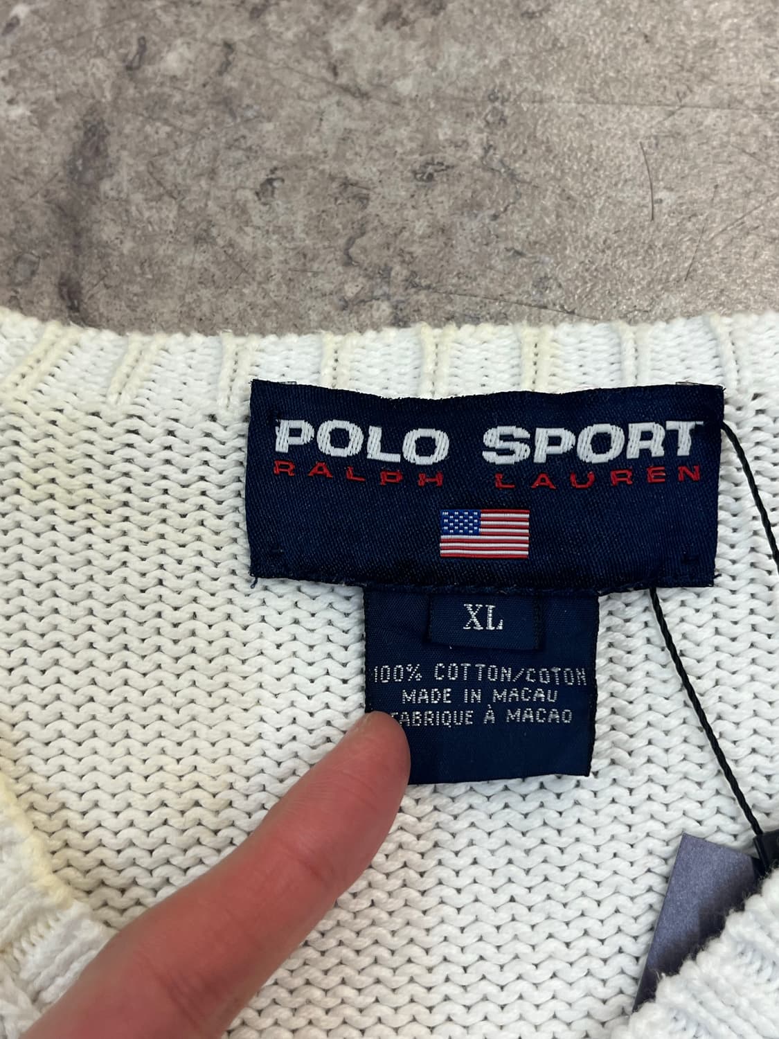 폴로 스포츠 브이넥 니트 화이트 XL #csz2995 상품이미지4