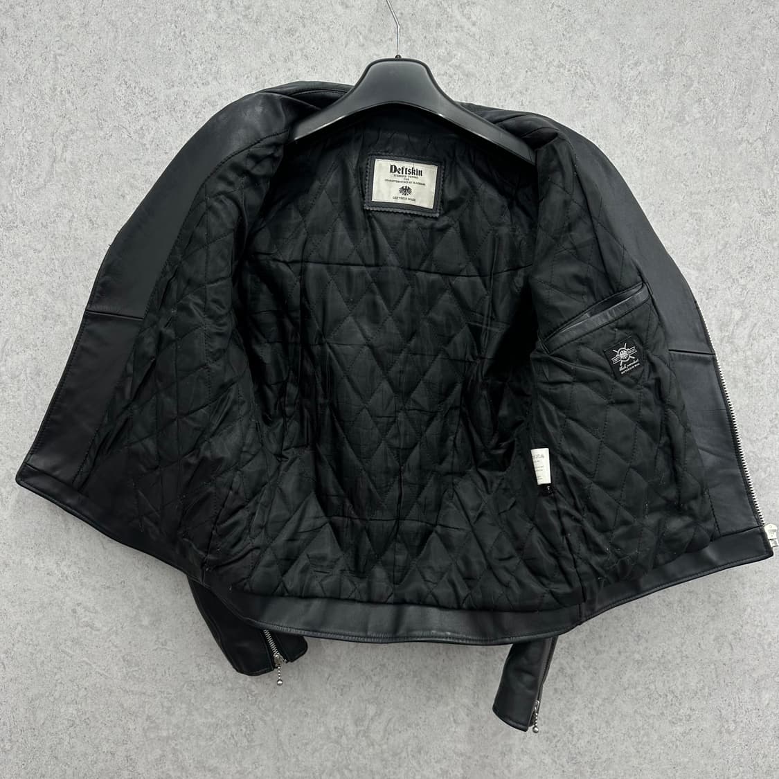 100 데프트스킨 남자 소가죽 라이더 자켓 상품이미지3
