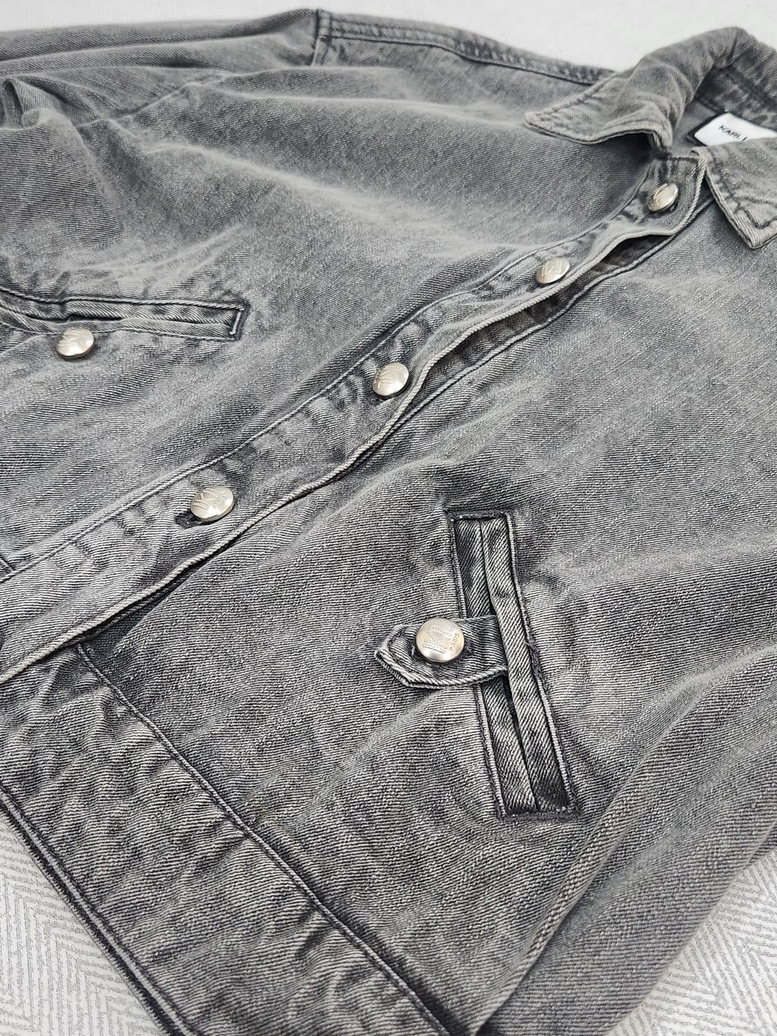 [55] 칼라거펠트 블랙 워싱 데님 자켓 청자켓 85사이즈 상품이미지4