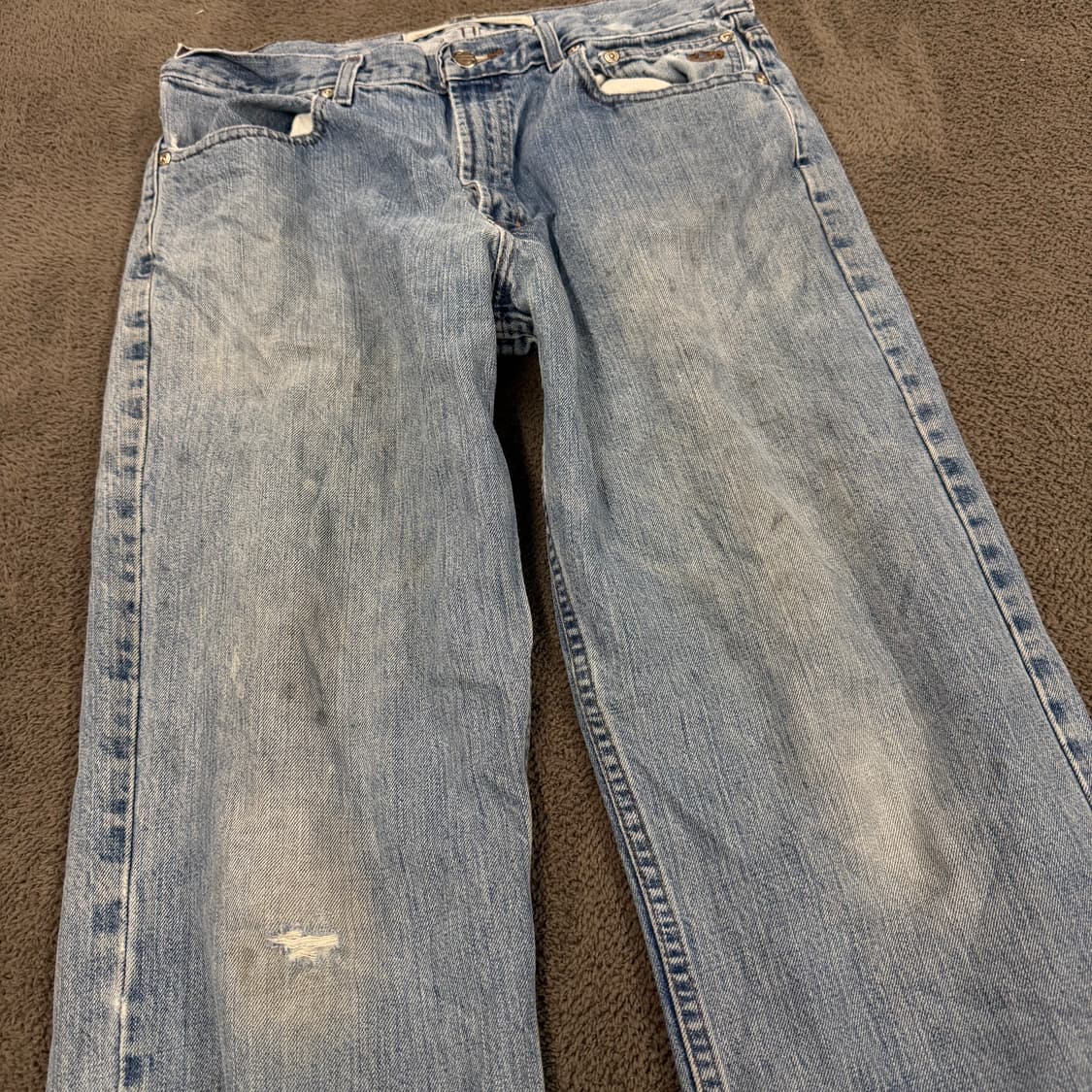 [ 정품/34X34 ] 할리데이비슨 빈티지 가죽 패치 로고 데님 청바지 상품이미지7