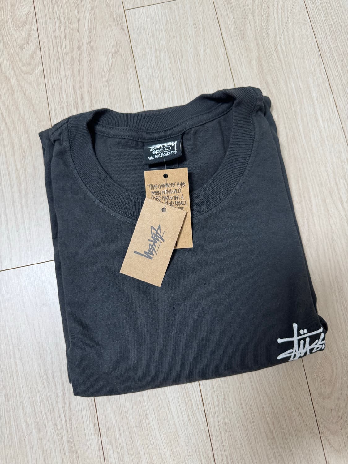 (L) 스투시 캘리 그로운 피그먼트 다이드 티셔츠 페이디드 블랙 상품이미지2