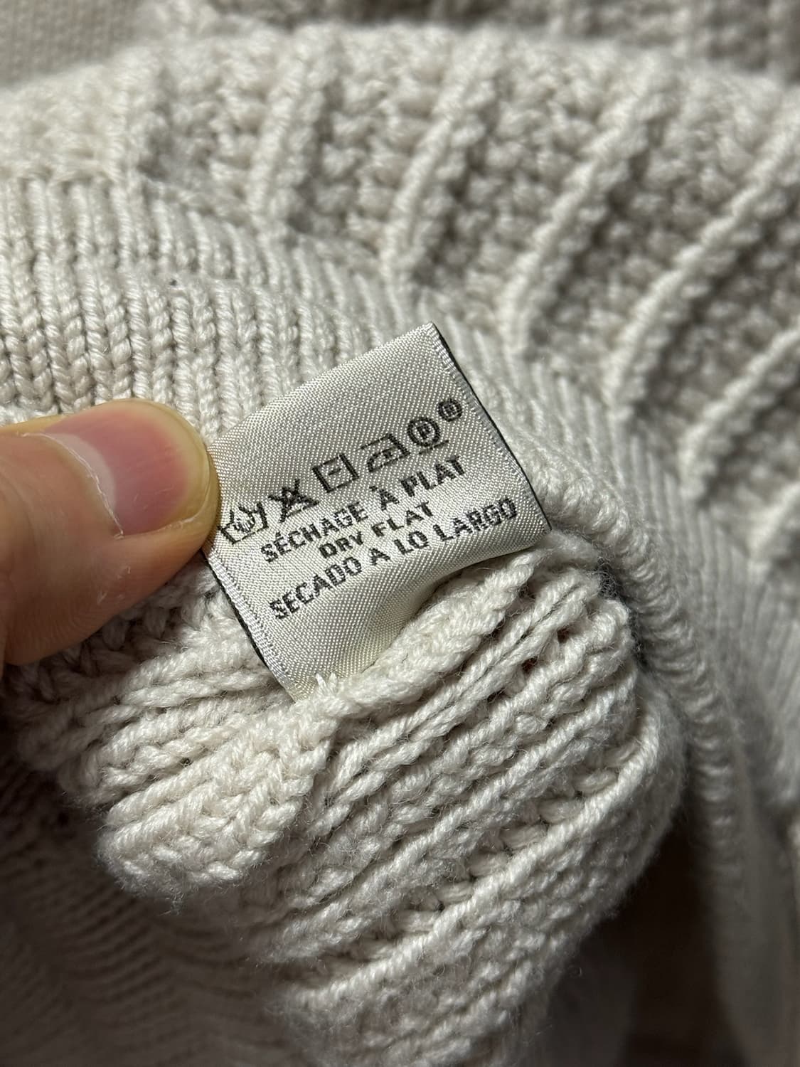 에르메스 울 긴팔 꽈배기 니트 스웨터 화이트 L  상품이미지8