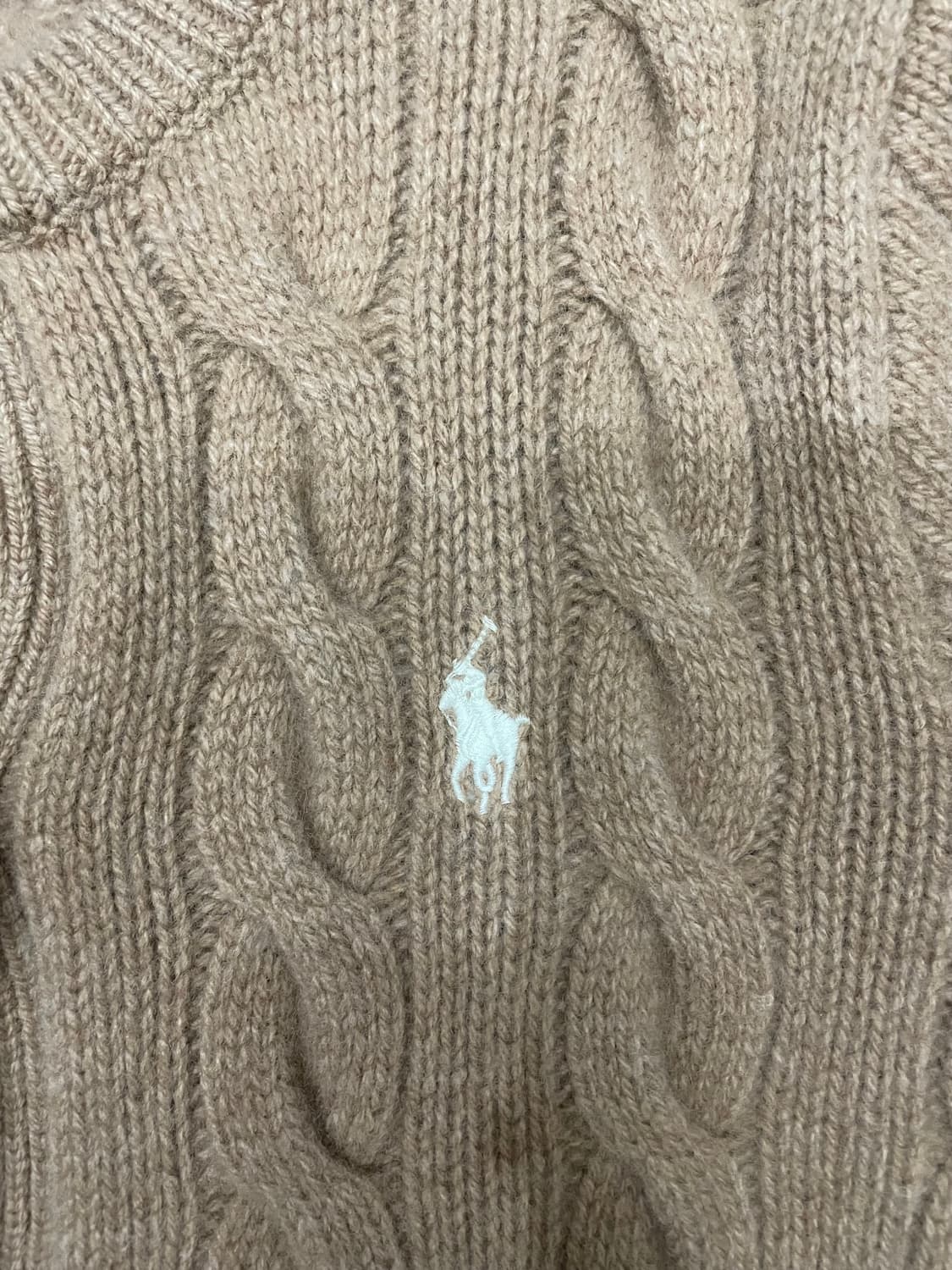 폴로 울 캐시미어 케이블 가디건 베이지 상품이미지4