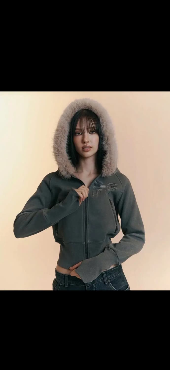 [무료배송]플리즈노팔로우 베키퍼 후드 차콜 상품이미지1