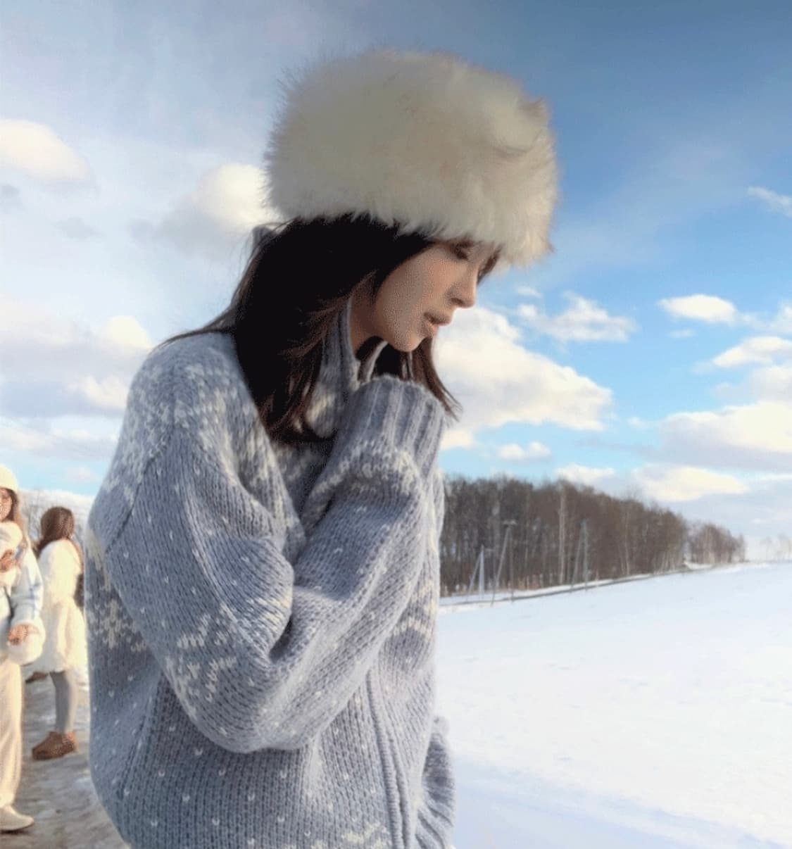 갸루 퍼 햇 인조모피 모자 상품이미지3