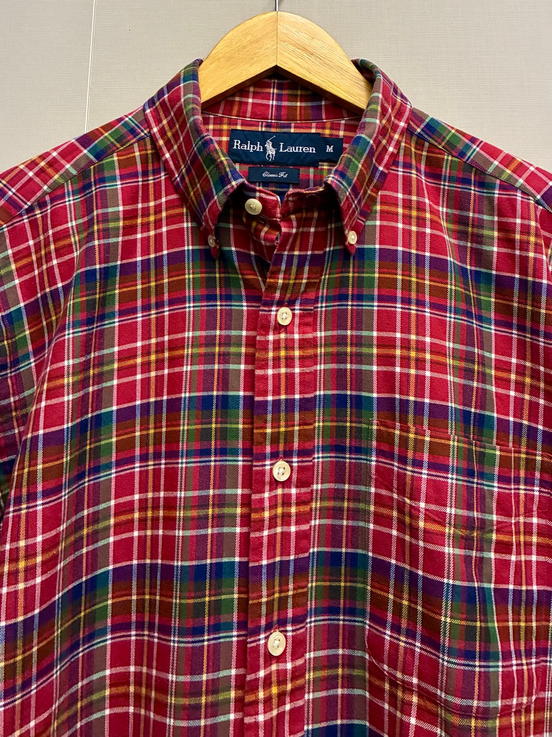 (M/100)POLO 폴로랄프로렌 마드라스 코튼 버튼다운 체크셔츠 상품이미지4