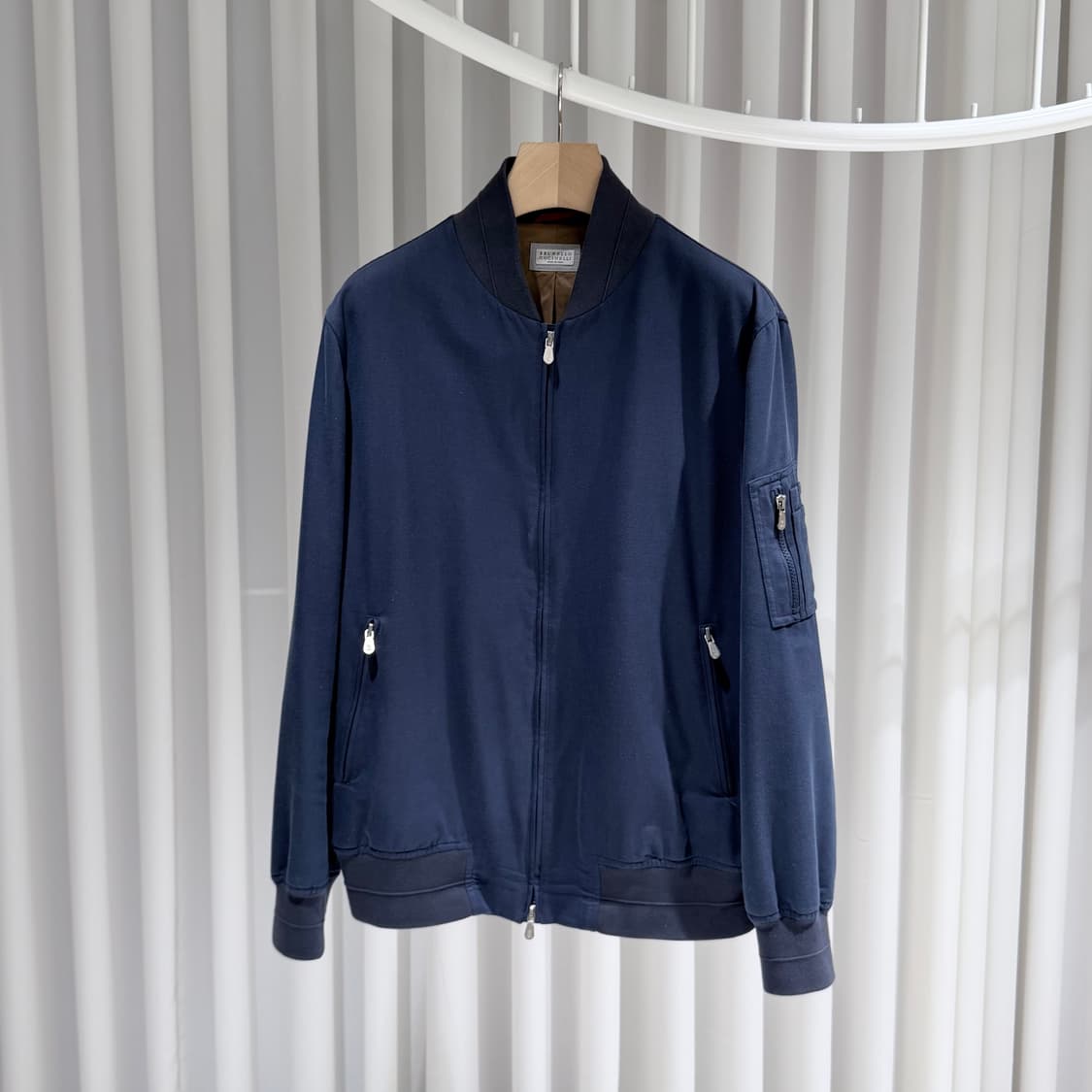 (A+/52) / 브루넬로쿠치넬리 포플린 포켓 지퍼 블루종 자켓 상품이미지1