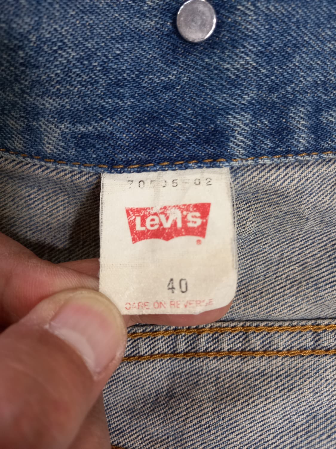 L100 90's 리바이스70505 데님자켓 L-690 상품이미지7