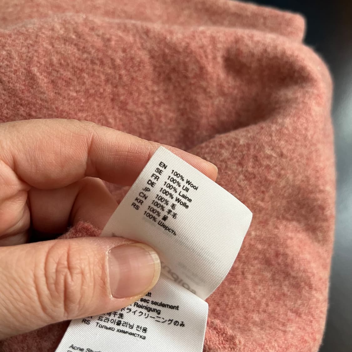 Acne Studios 아크네 스튜디오 울 핑크 머플러 상품이미지3