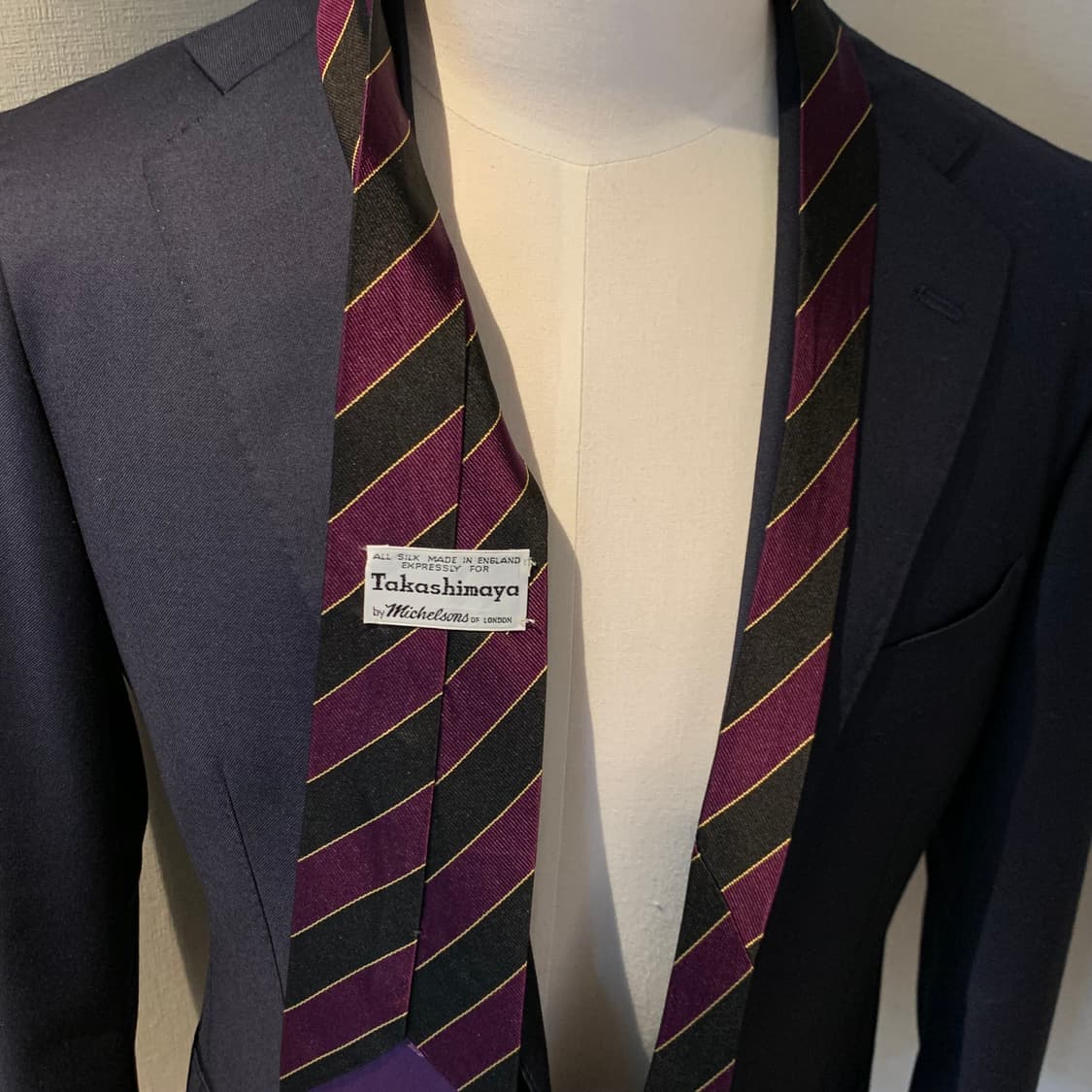 타카시마야 x 미켈슨 런던 콜라보 실크넥타이 영국제 A등급 상품이미지2