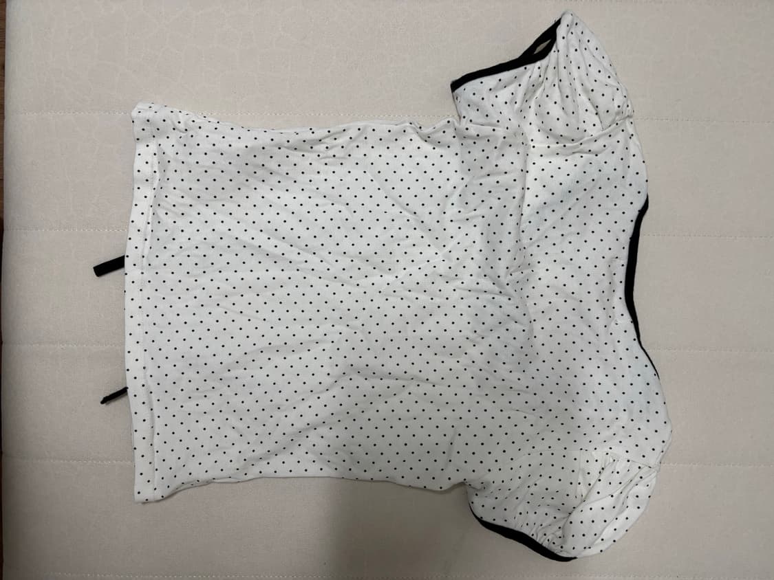 하이스쿨디스코 퍼프소매 도트 리본 숏슬리브 티셔츠 화이트 상품이미지5