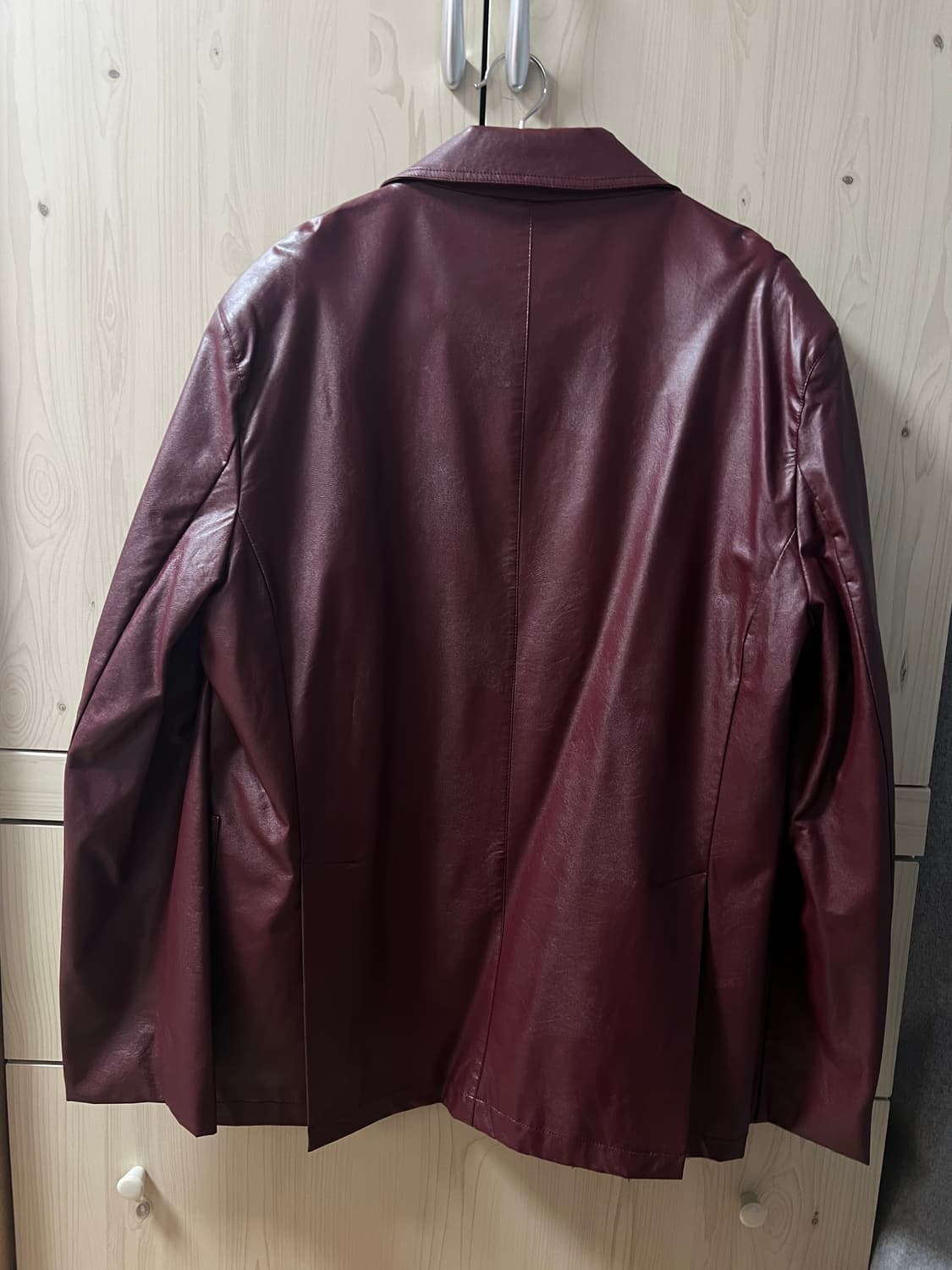 마가신 와인색 가죽 블레이저 자켓 상품이미지2