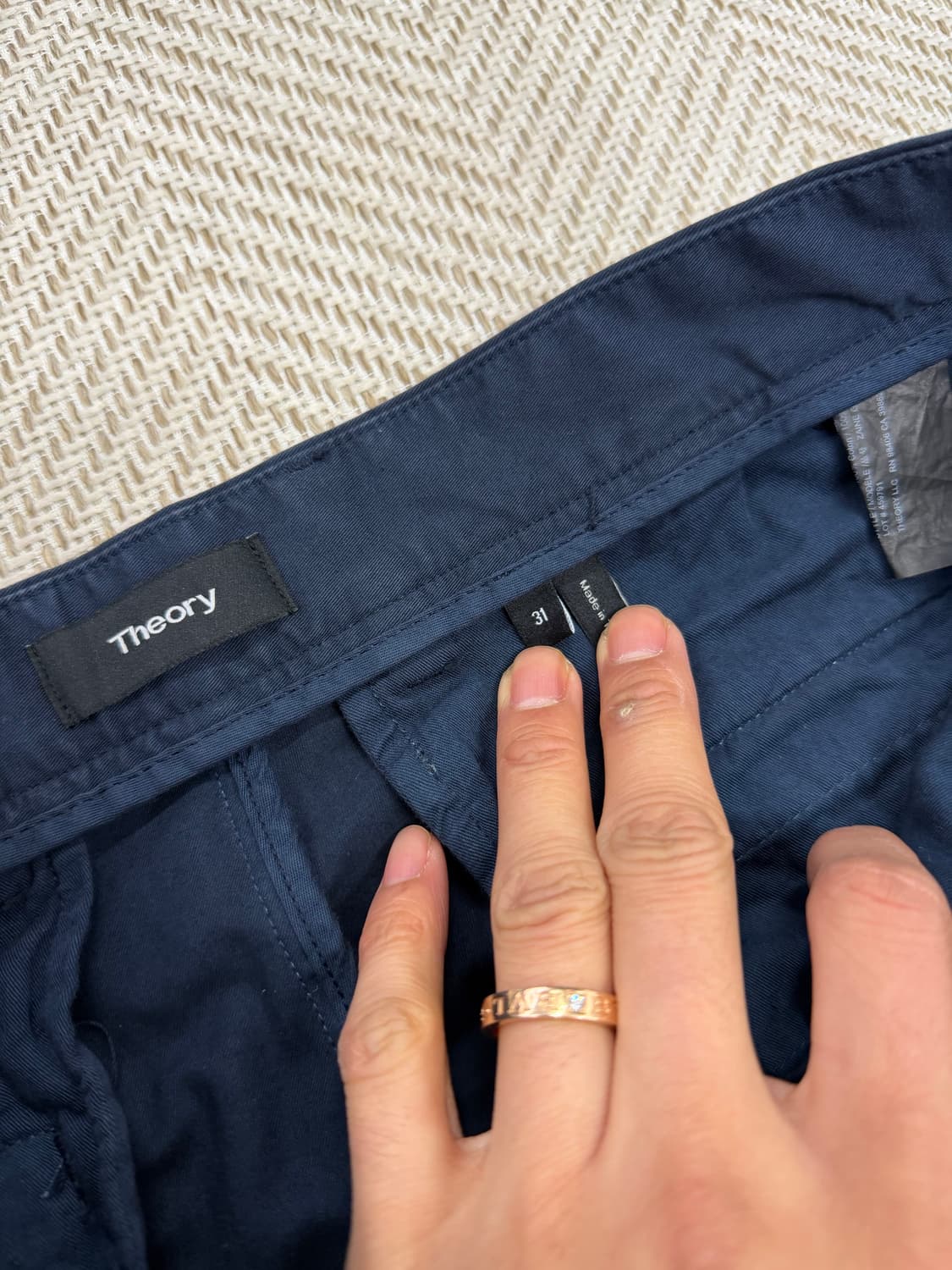 정품) Theory 띠어리 남성 네이비 면바지 31 상품이미지5