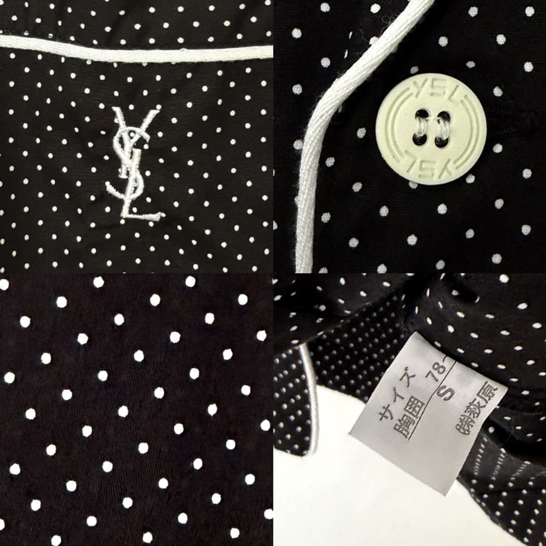 YSL 입생로랑 빈티지 도트 홈웨어 파자마 잠옷 세트 상품이미지10
