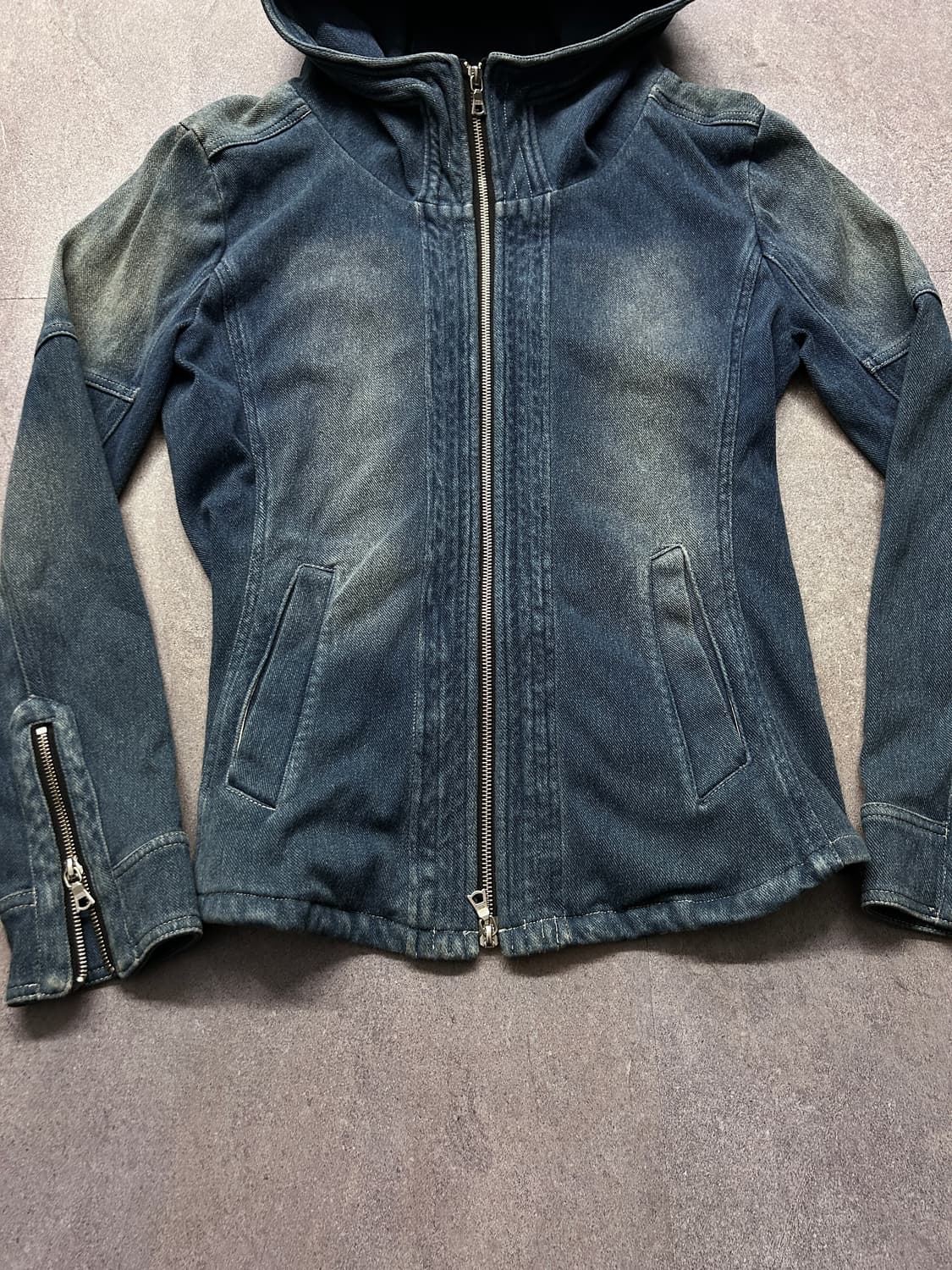 No id 보노 후드 투웨이 데님 자켓 상품이미지5