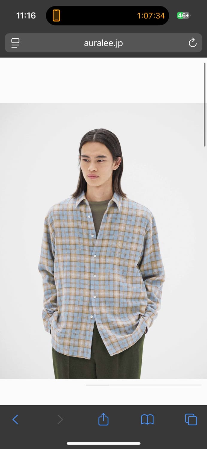 오라리 25aw 에어리 울 체크셔츠 5사이즈 상품이미지6