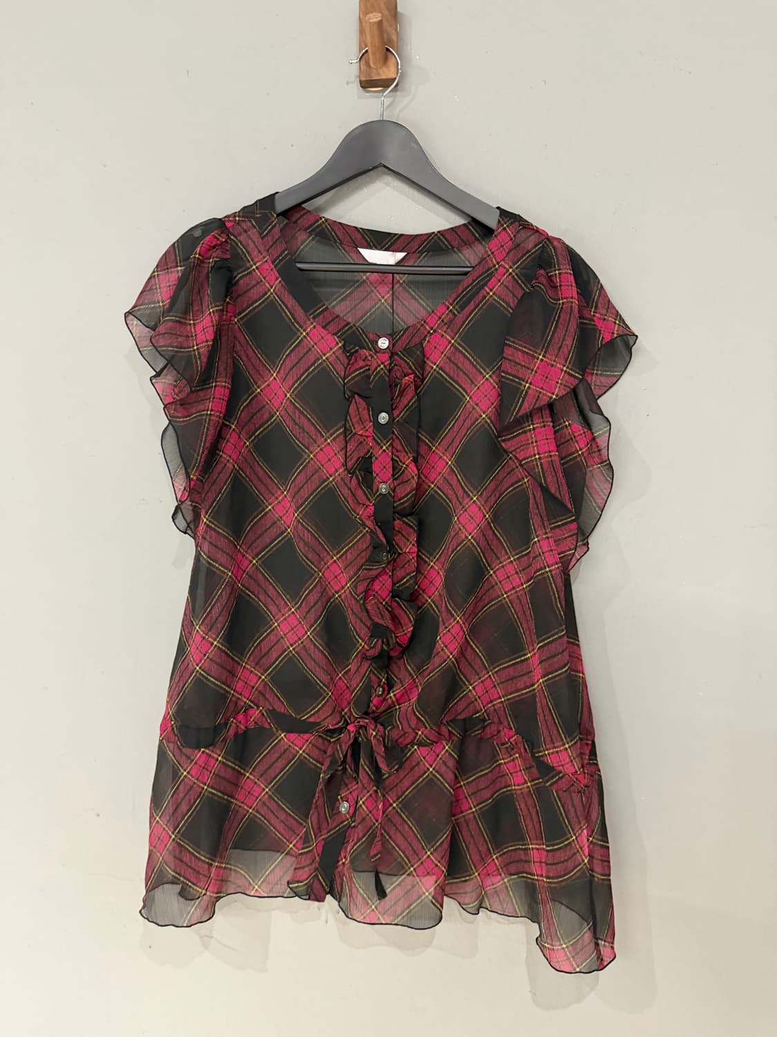 frill detail see-thorough blouse  상품이미지5