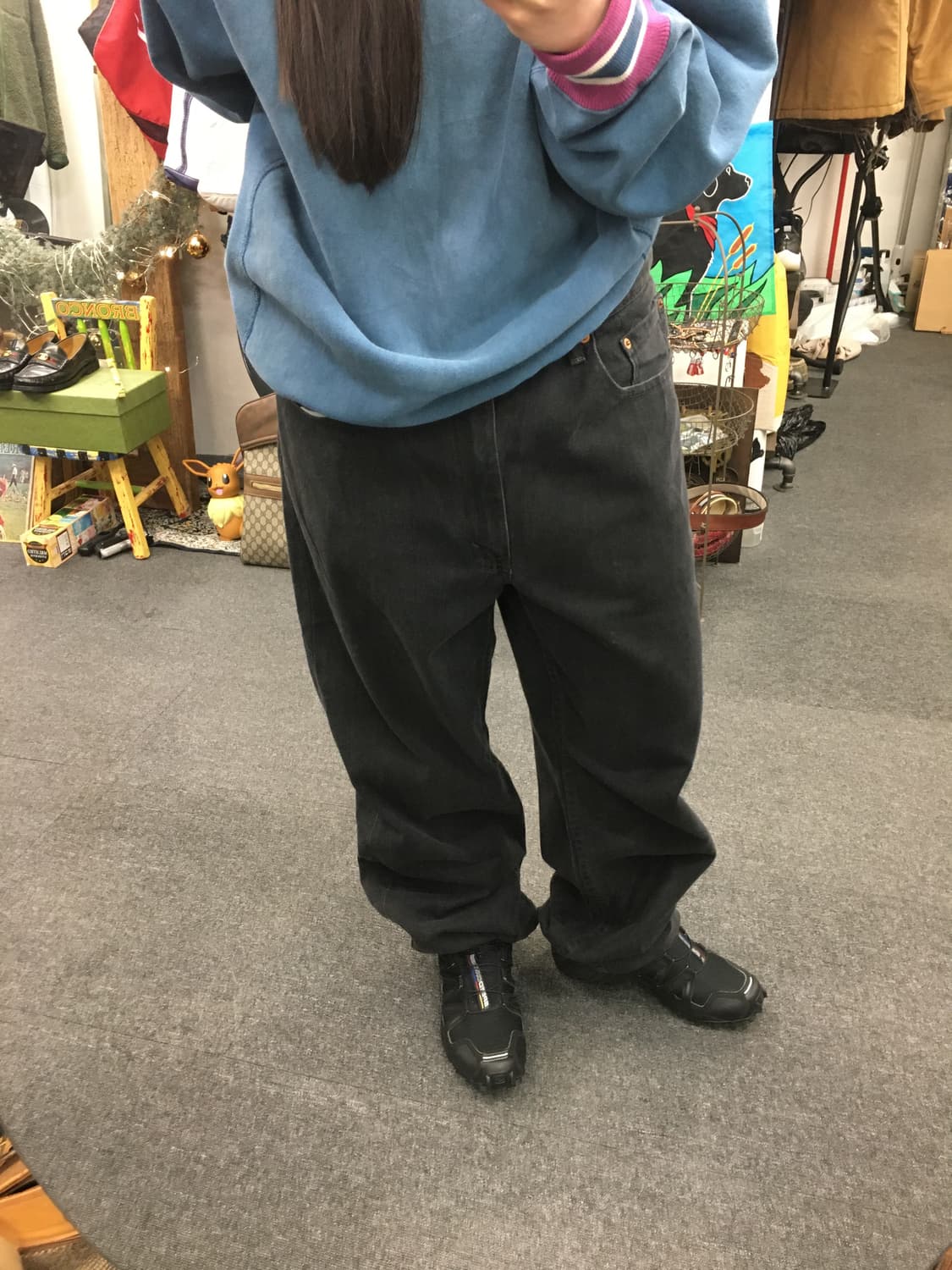 Levis 리바이스 505 흑청 데님팬츠 상품이미지1