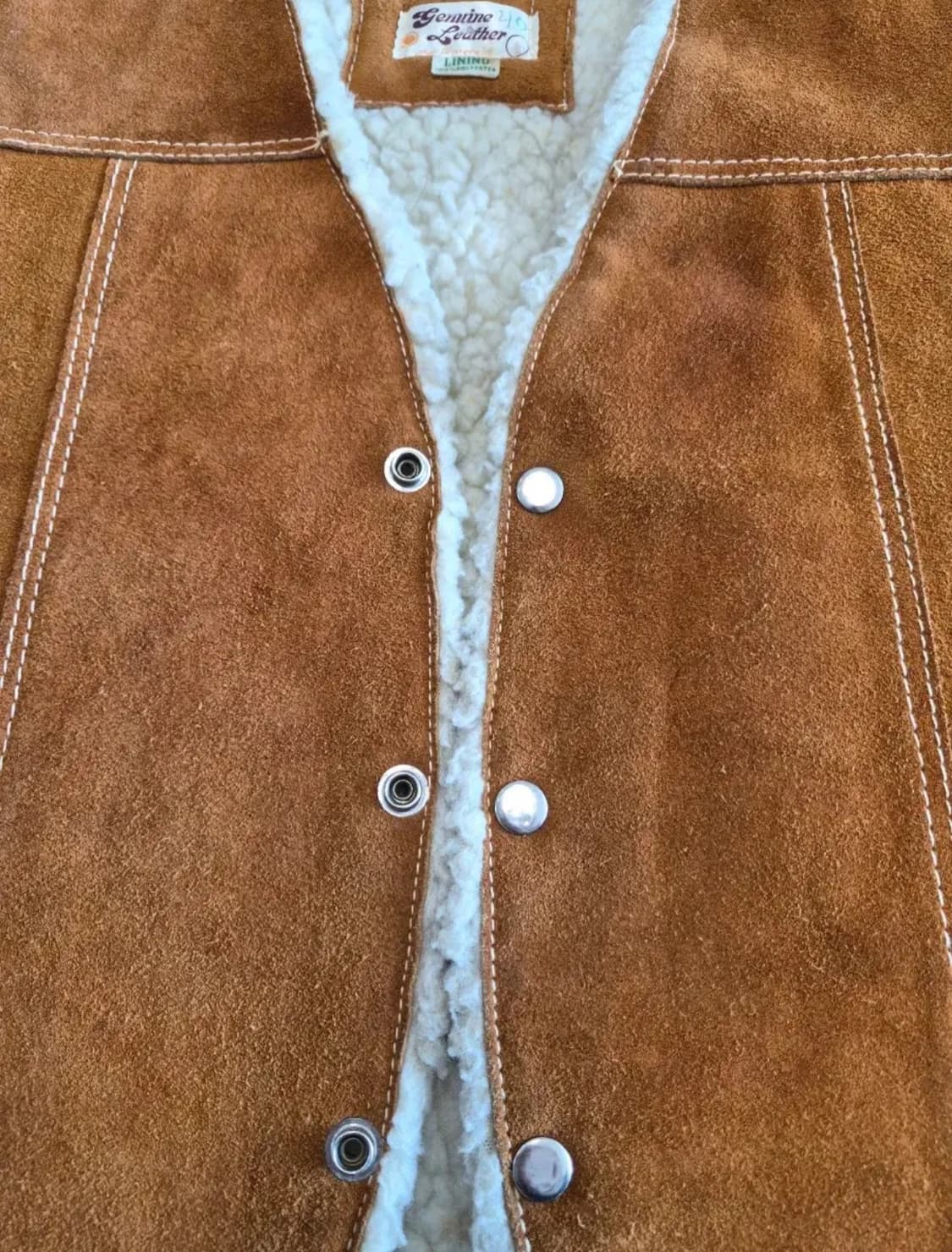 70s Vintage Mexico Suede Leather Vest 40 상품이미지3