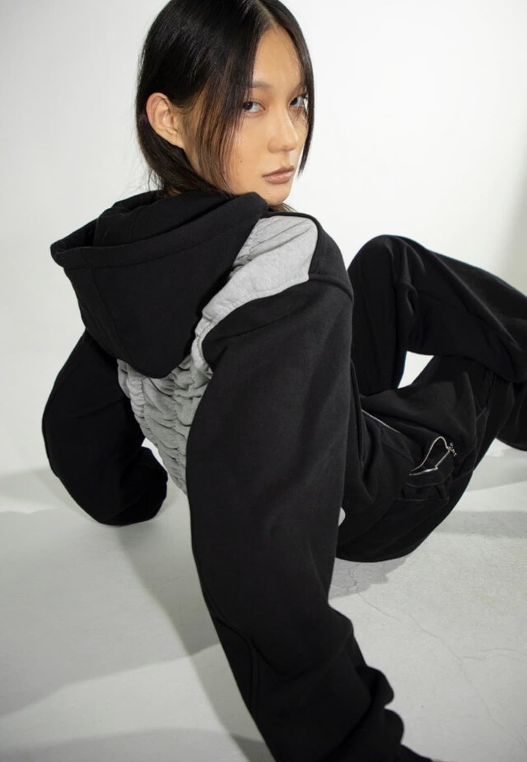 김미더영 셔링 후드집업 상품이미지1