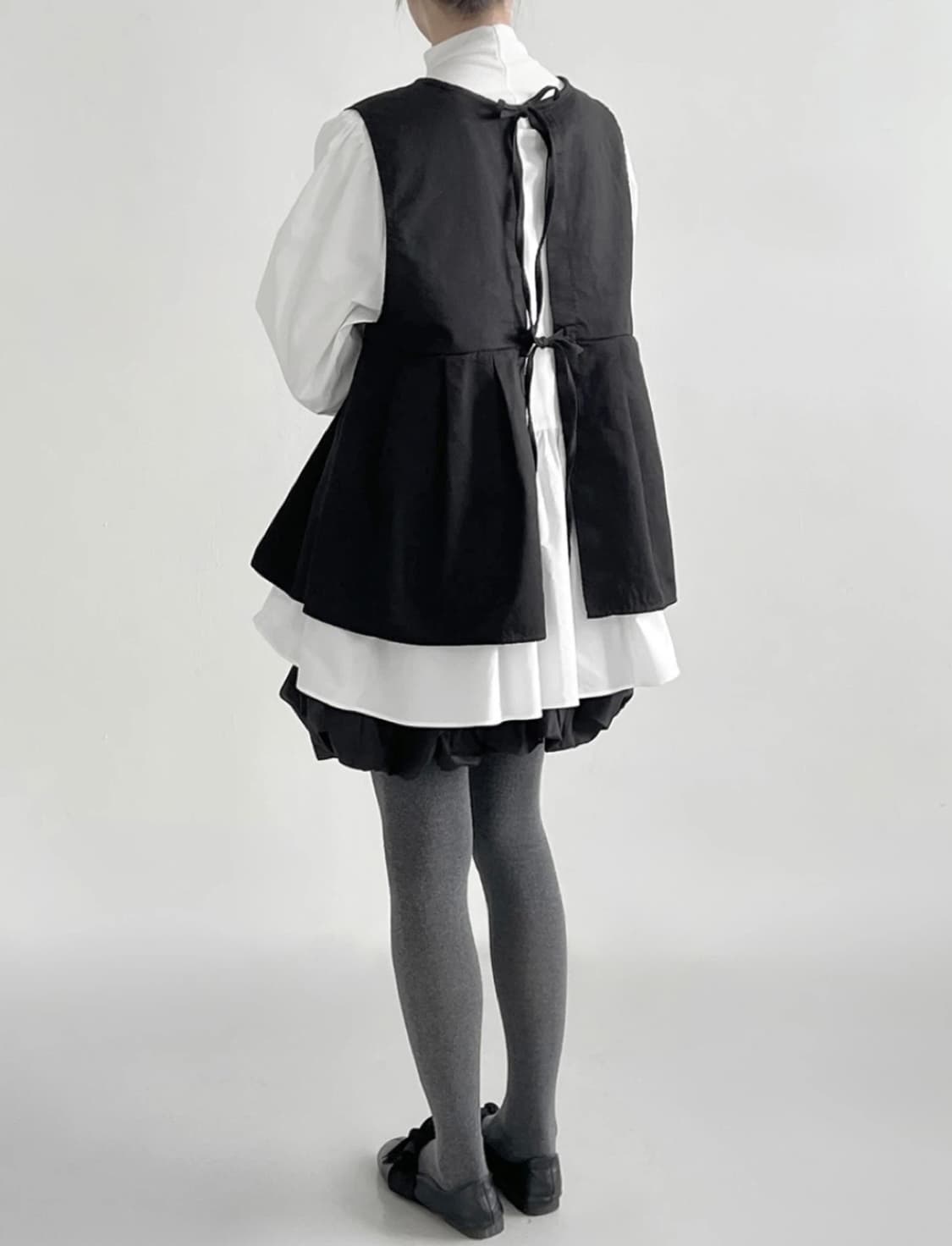 이데알레 백리본 레이어드 베스트 상품이미지2