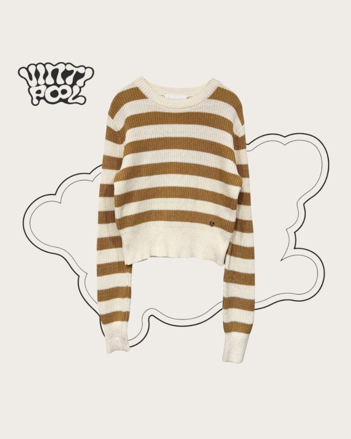 PLAC 플랙 크롭 스트라이프 라운드 넥 니트 상품이미지1