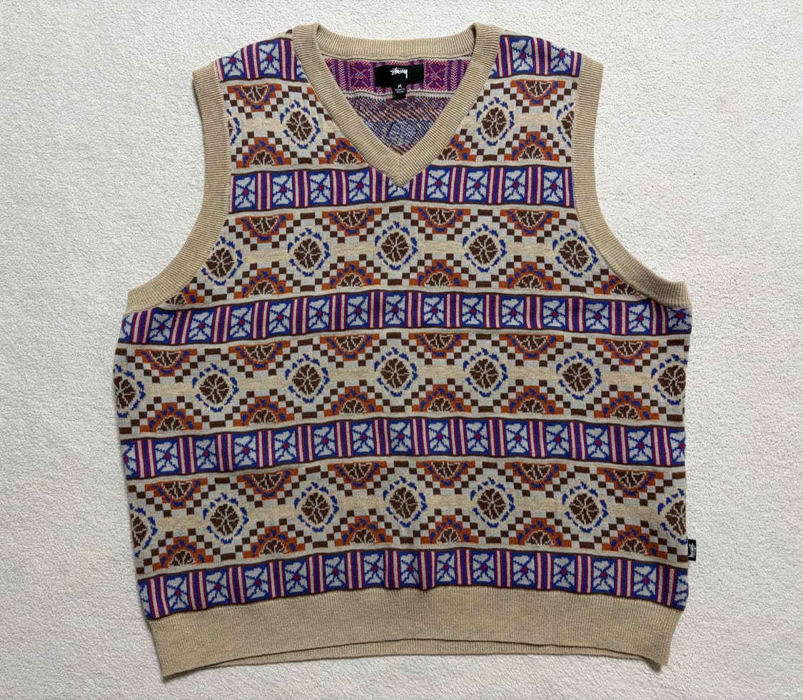 [M] 스투시 GIZA VEST 페어아일 패턴 니트 조끼 상품이미지1