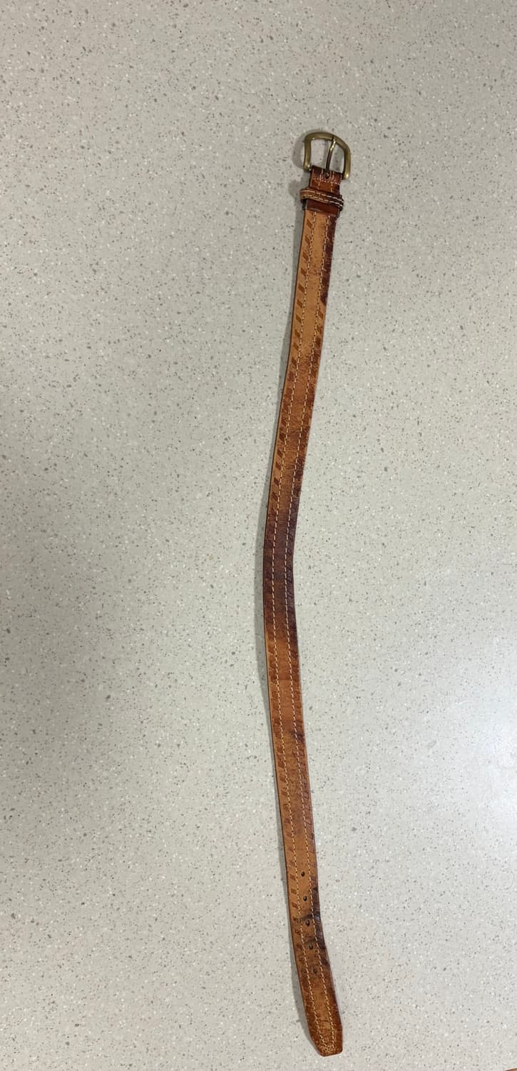 빈티지 브라스 웨스턴 싱글핀 레더 벨트 상품이미지5