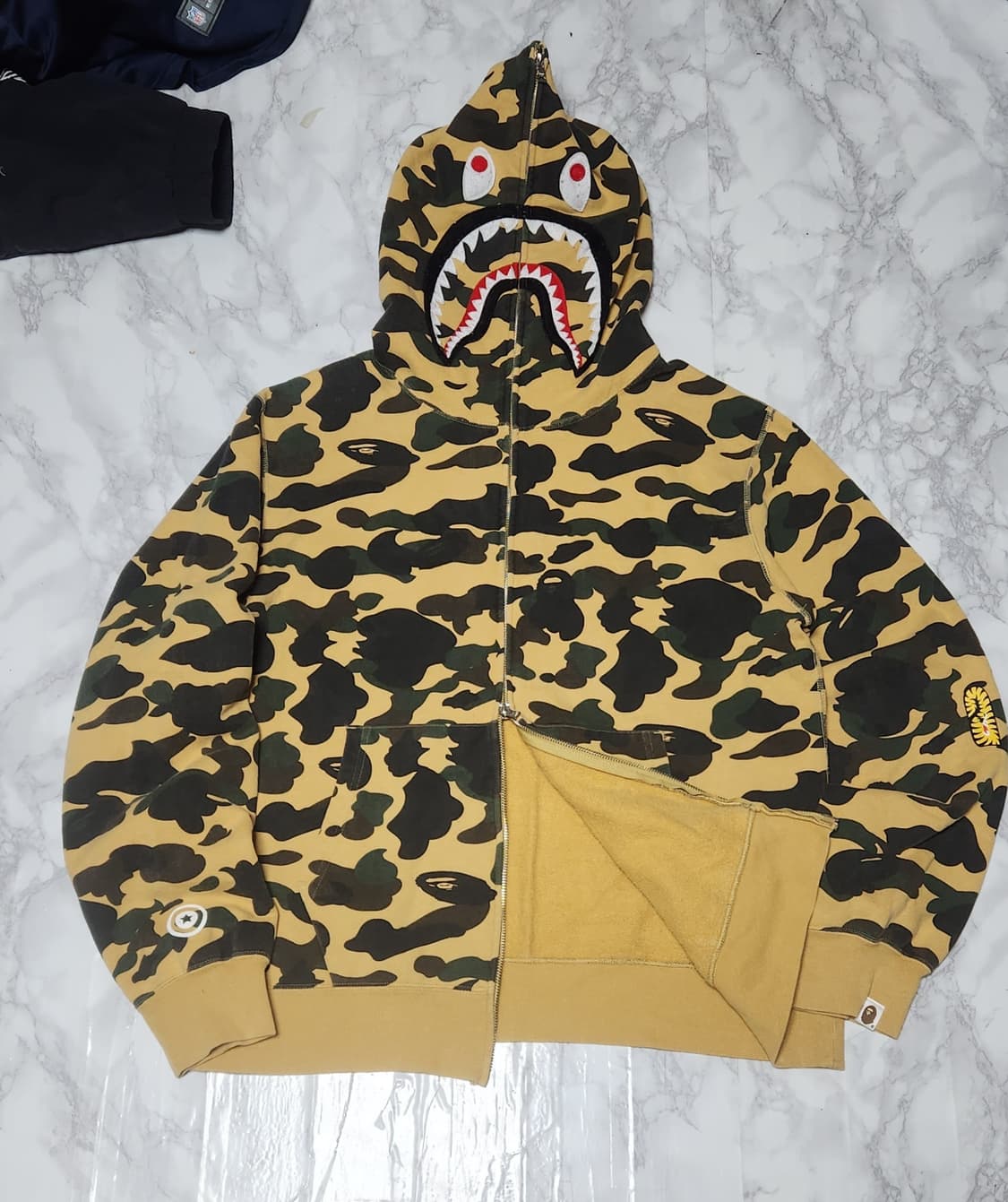 XXL 베이프 샤크 카모 황계 후드집업 자켓 상품이미지8