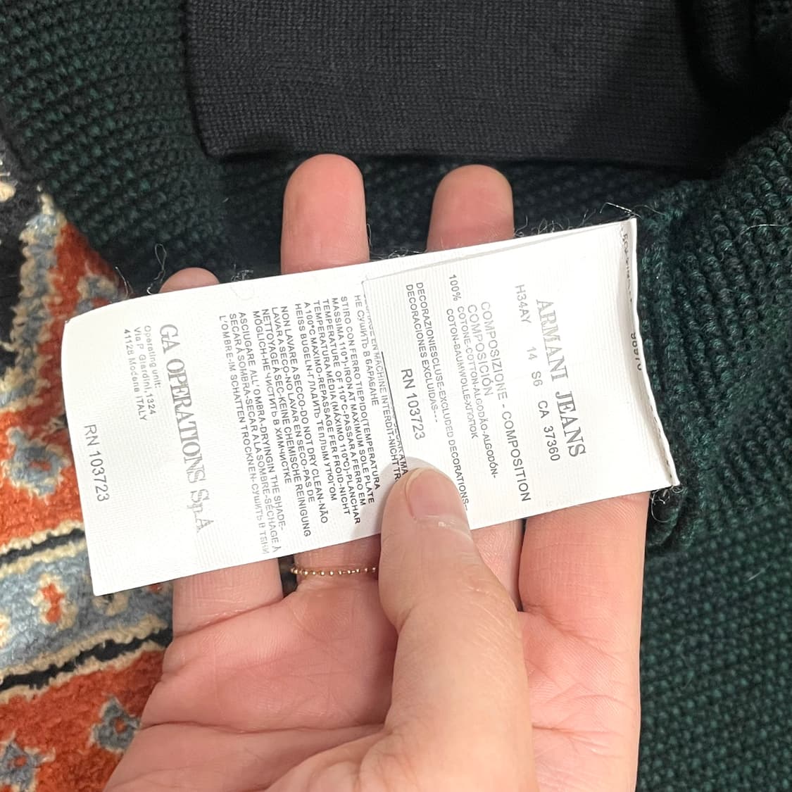 아르마니진스 딥그린 코튼 블레이저 여성XL 상품이미지4