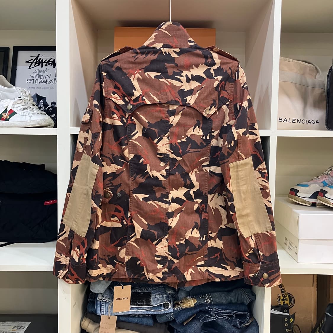 바버 엘보우 패치 유틸리티 카모 플라쥬 헌팅 자켓 40 상품이미지4