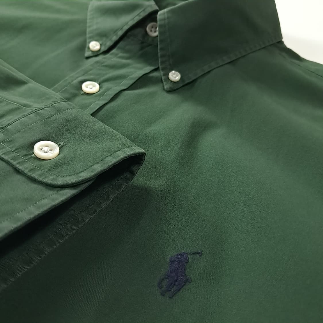 CK274 XL 폴로 90s 홍콩판 블레이크핏 포레스트 그린 셔츠 남방 상품이미지4