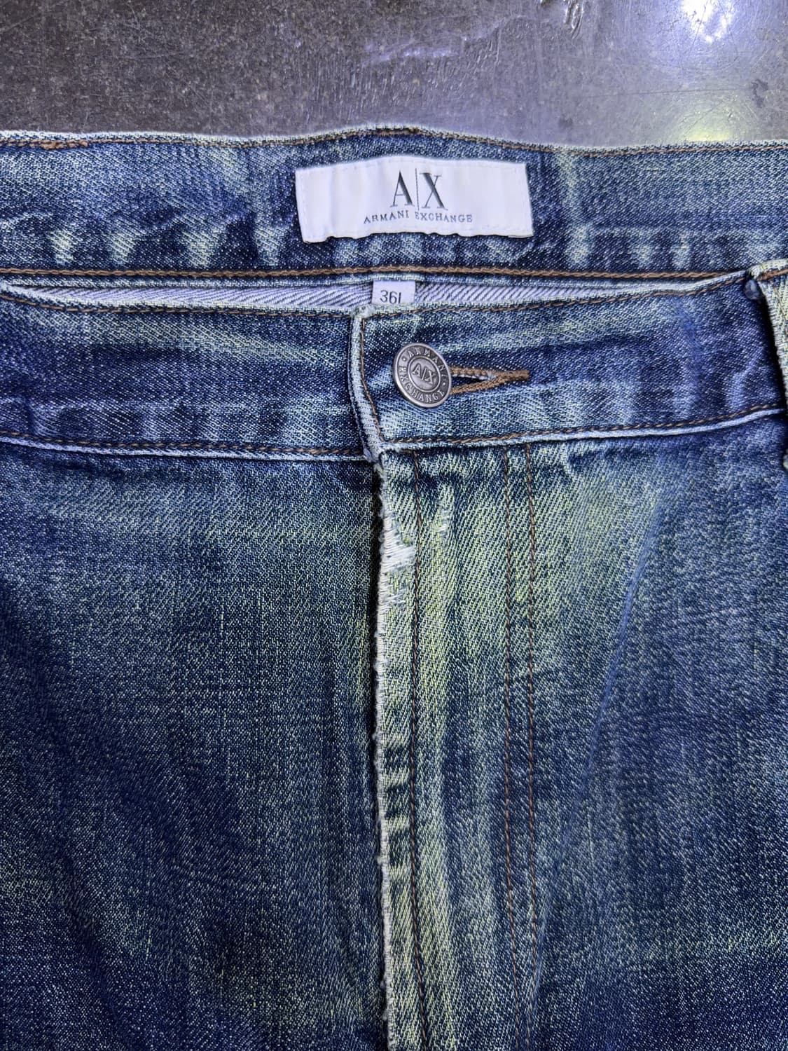 아르마니 익스체인지 빈티지 워싱 클래식핏 데님팬츠 36L 상품이미지5