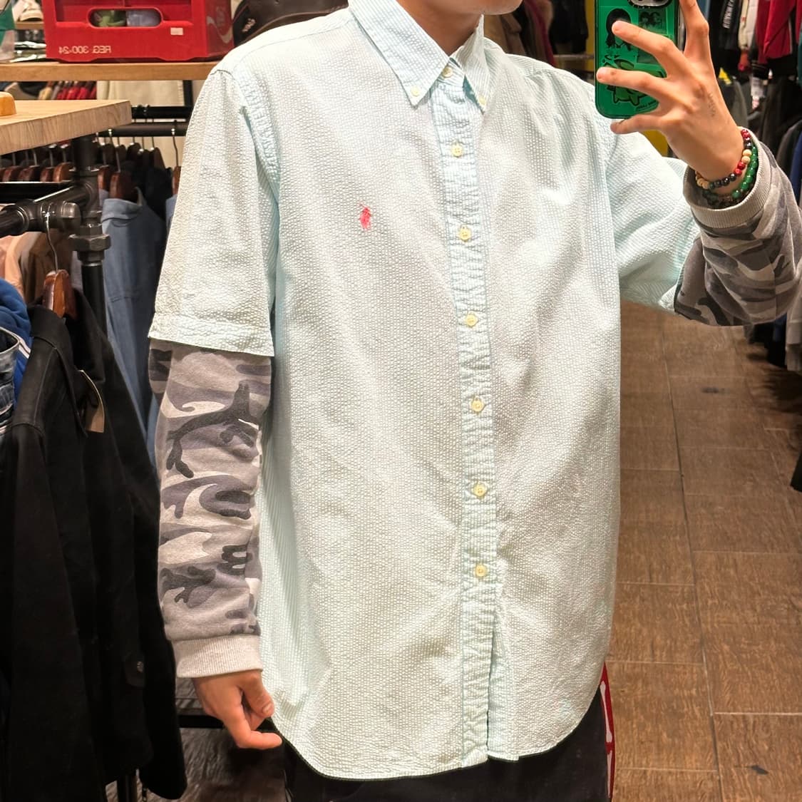 [HI] 폴로 랄프로렌 반팔셔츠 스카이블루 시어서커 상품이미지4