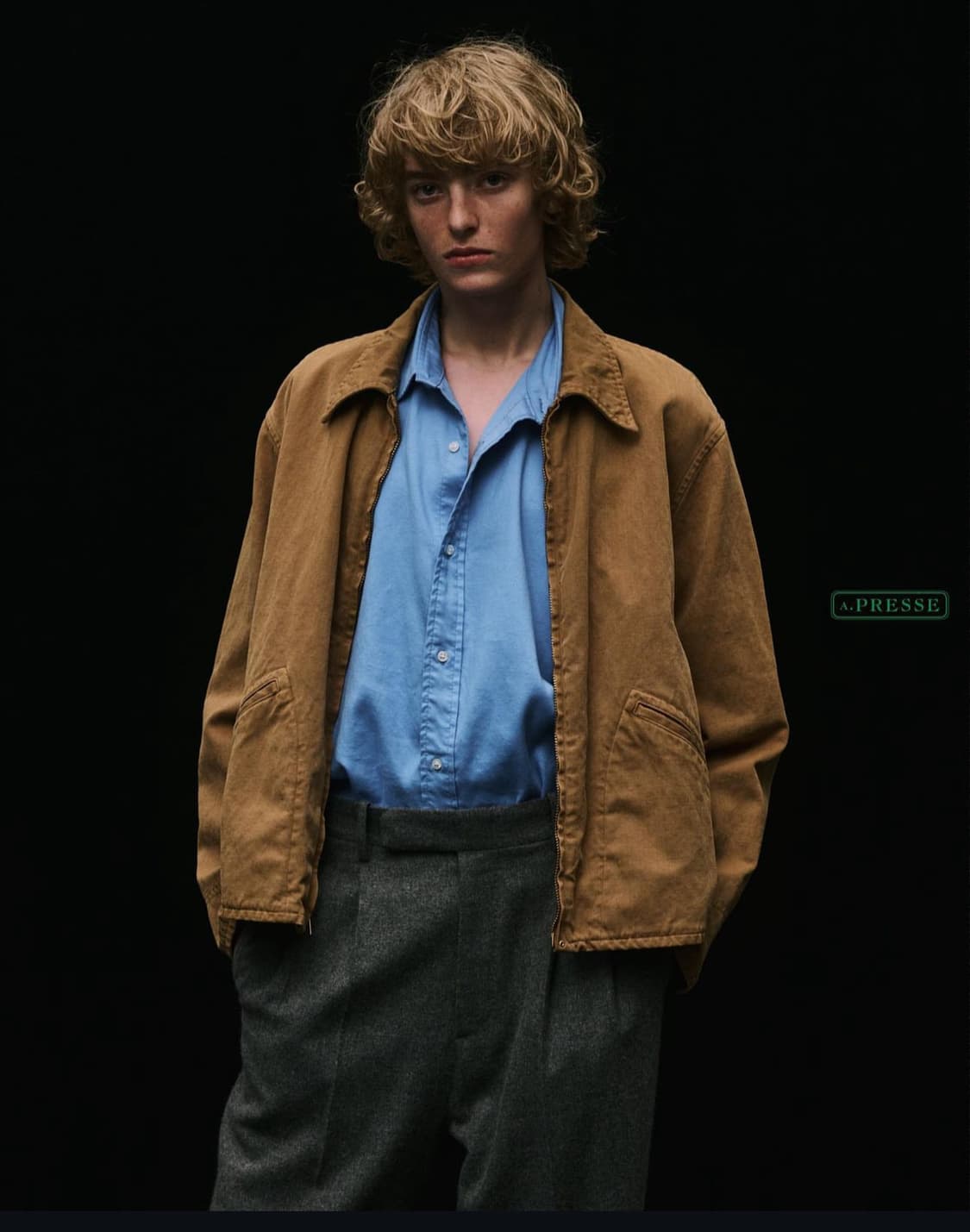 A.presse 실크넵 자켓 브라운 2사이즈 상품이미지1