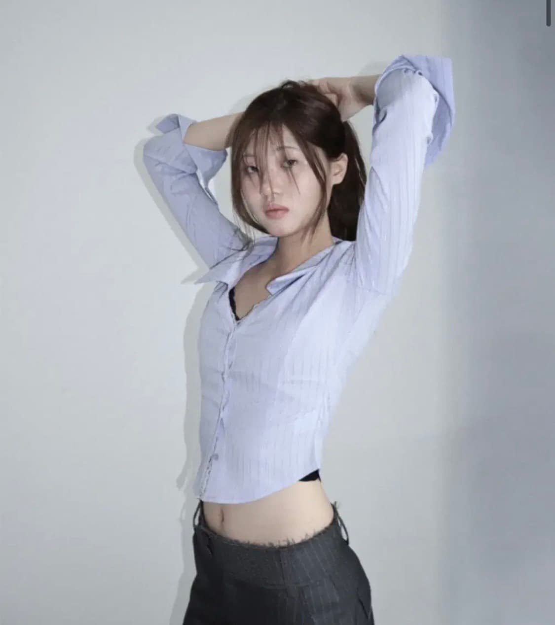 클라따 메이드 레이스 프린세스 셔츠 스카이 xs 상품이미지2