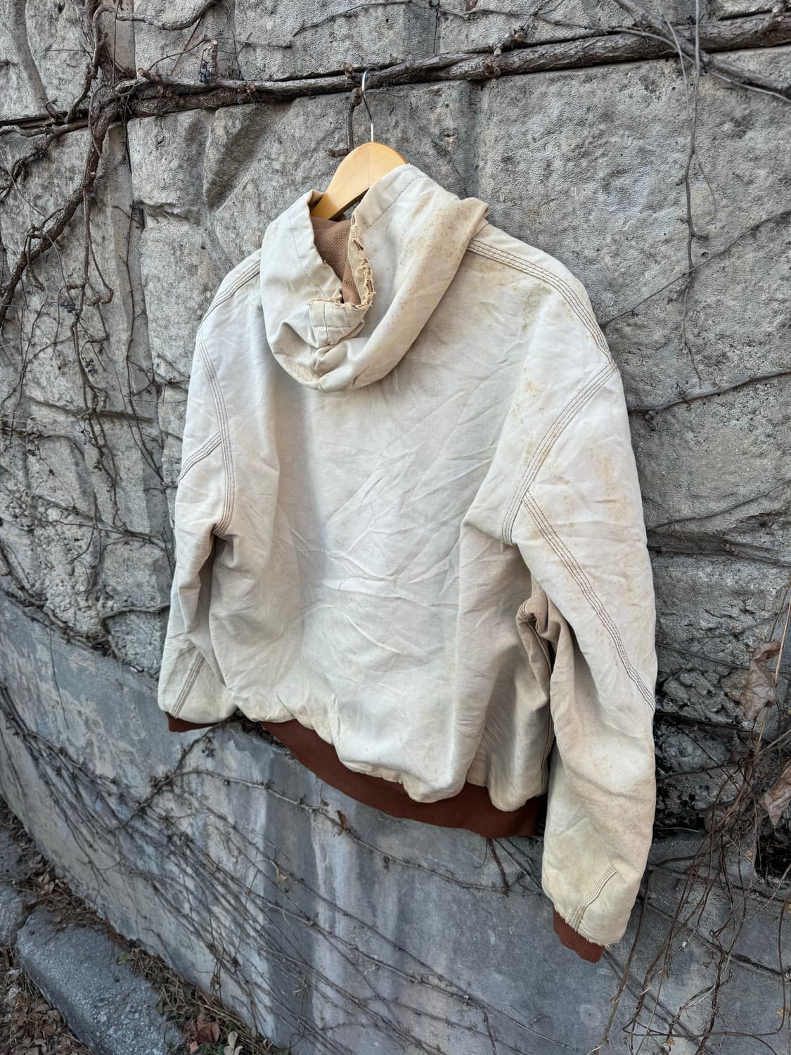 90s 칼하트 빈티지 jr106 하드페이딩 덕 액티브 후드 워크 자켓 상품이미지4