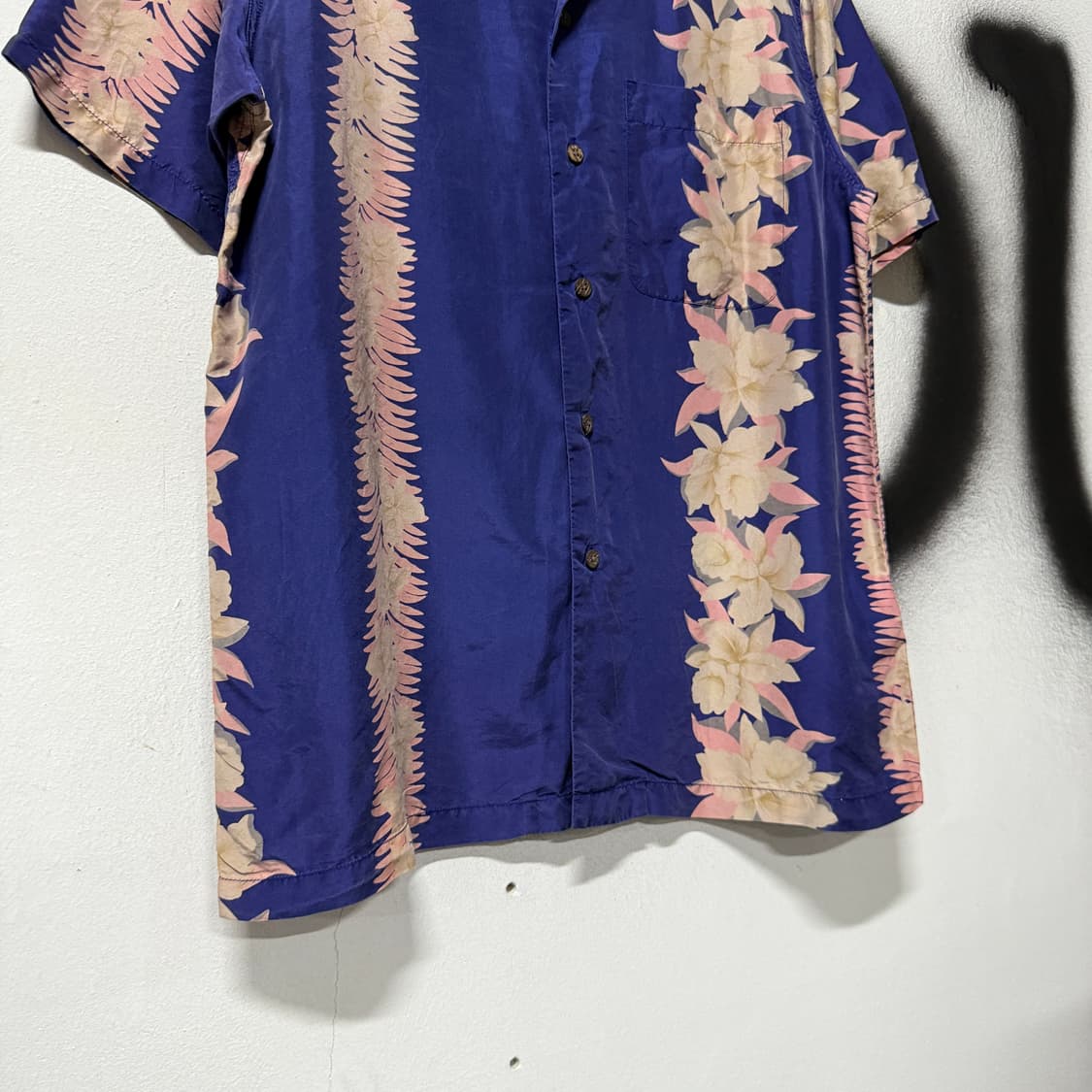 VTG 빈티지 오리엔탈 폴리 하와이안 반팔 셔츠 상품이미지4