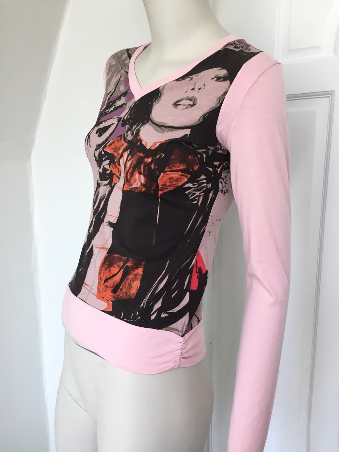 Spain Designer Slim pink top 상품이미지4