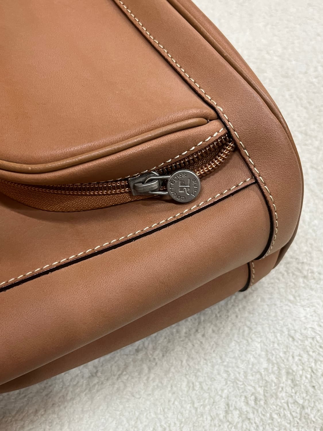 90s COURREGES 로고 가죽 백팩 브라운 상품이미지5