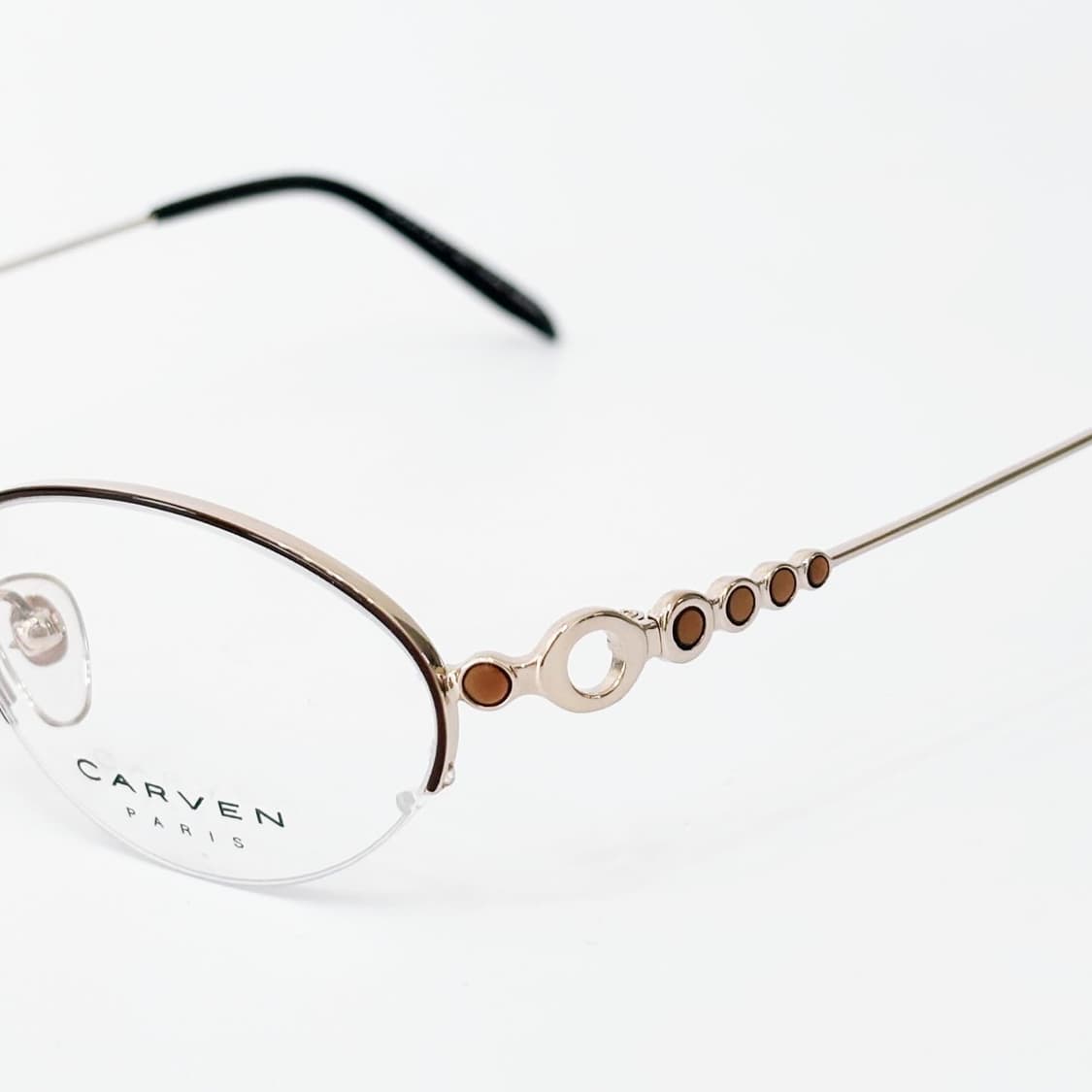 키지클럽 CARVEN 골드 링 스톤 반무테 데드스탁 빈티지안경 상품이미지2
