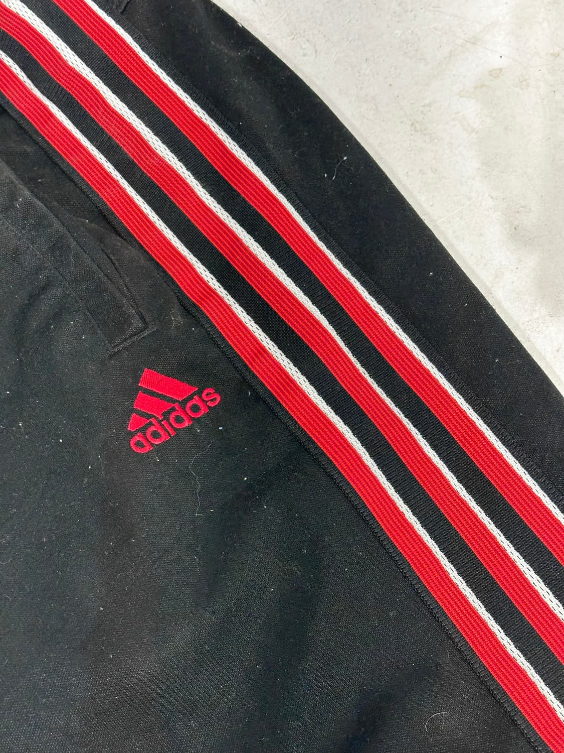아디다스 와이드 블랙 레드 삼선 추리닝 바지 트레이닝 팬츠 L 상품이미지6