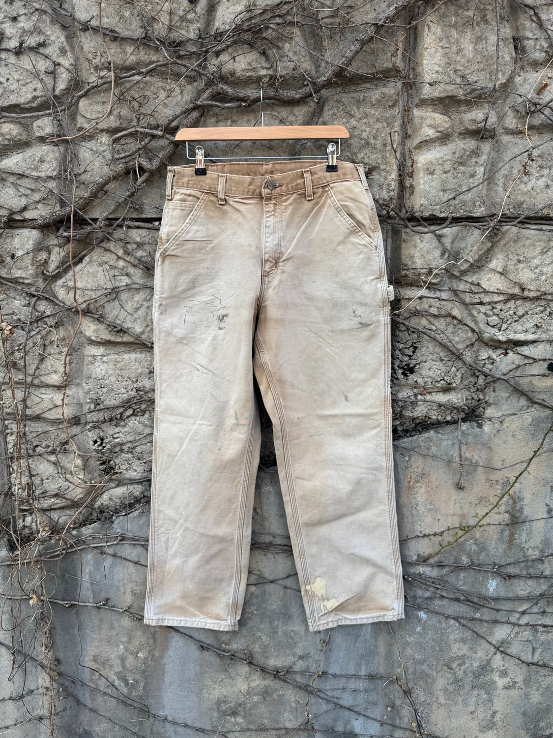 칼하트 빈티지 b11 brn 하드 페이딩 카펜터 싱글니 워크 팬츠 상품이미지1