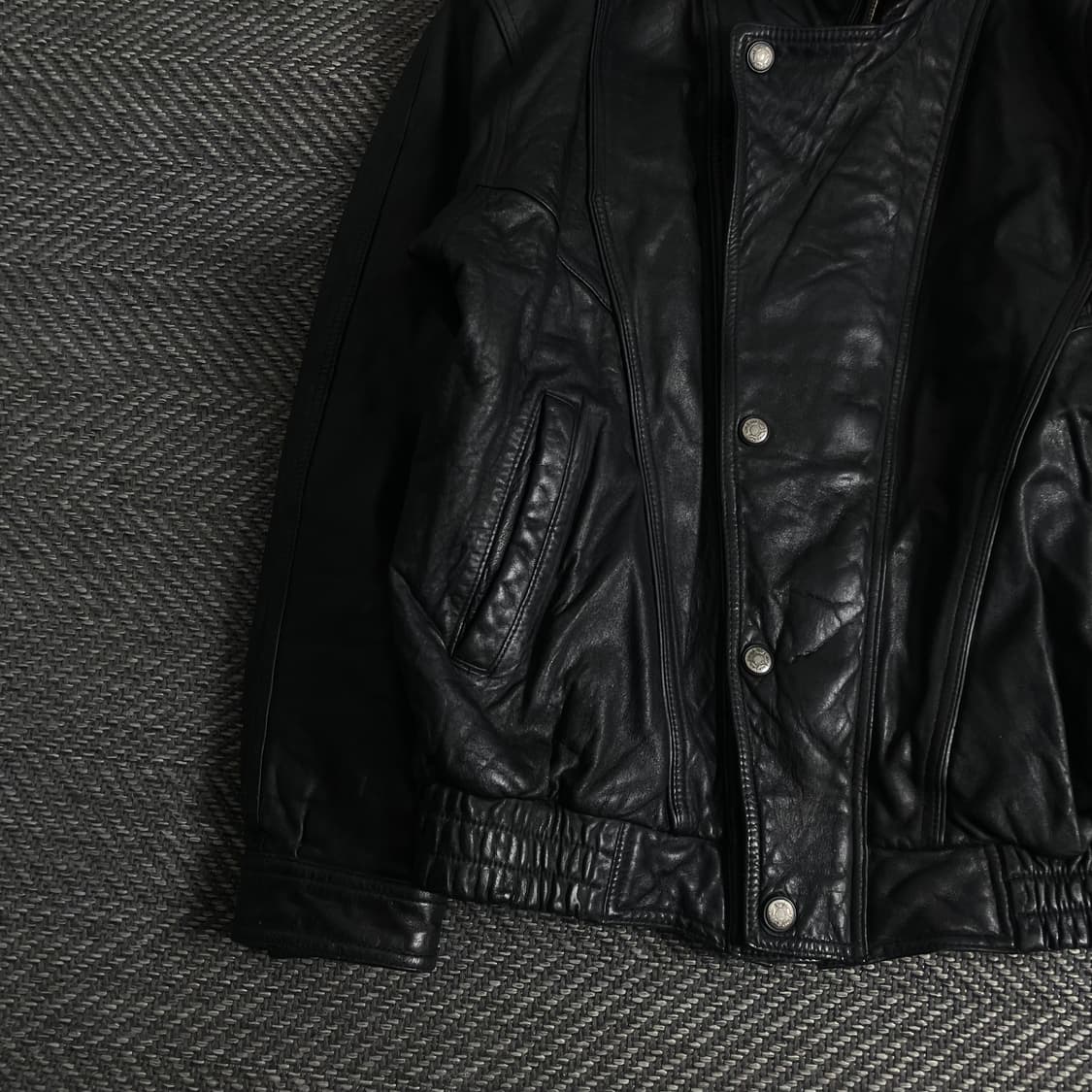 빈티지 램스킨 가죽 레더 봄버 자켓y 3566 상품이미지4