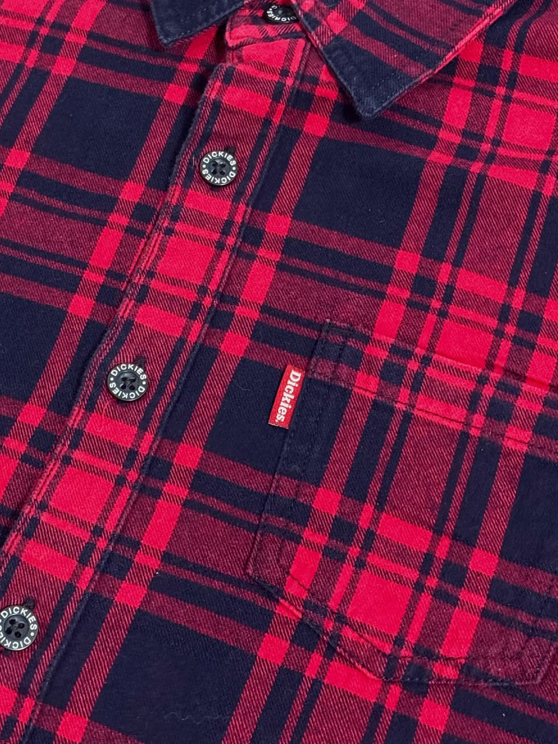디키즈 레드/네이비 체크 셔츠 M 상품이미지5