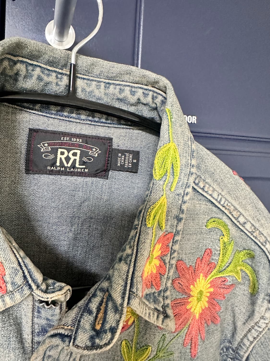 RRL 임브로이드 웨스턴 데님 셔츠 M 상품이미지4