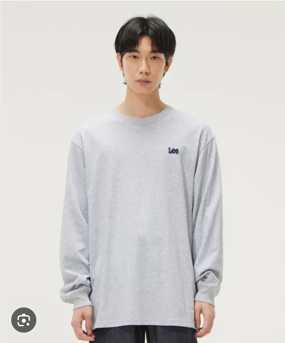 새상품) lee 리 스몰 트위치 로고 긴 팔 티셔츠 그레이 M 상품이미지3