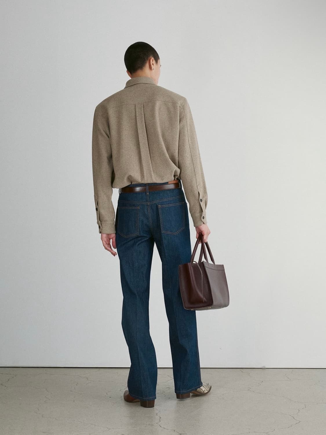 새제품) 렉토 포켓 오피스 셔츠 자켓 라이트카키 카키베이지 M 상품이미지4