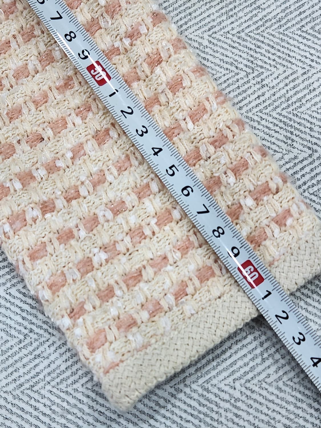 [S] 더맥 연핑크 금장 단추 트위드 니트 자켓 상품이미지9